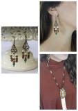 34.  Brown filigree with turquoise stones dangle earring.jpg