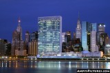 New York City and the United Nations Building from Roosevelt Island at Night