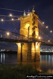 The Roebling Suspension Bridge at Night
