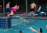 Jumping was a constant activity in the pool