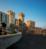 Sirmione Castle in the evening glow.