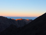 Ascent  - Sun hits the ridge below Toubkal