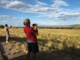 Photographers at work beside the road