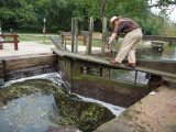 Opening valves in the downstream lock