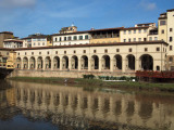 Covered section of of the Vasari Corridor next to the Ponte Vecchio