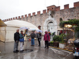 Outside the gateway to the piazza del Duomo in Pisa