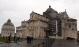 The Pisa Cathedral and Baptistry in the rain