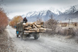 Truck carrying logs - Wakhan Valley