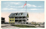 Ocean bluff House with Flag