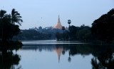 Shwe Dagon seen from Kandawgyi Lake