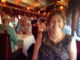 Denise Enjoying Dinner on the Tram
