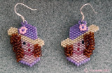 Girl with Hat Earrings - 3D curls