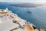 Cruise Ship and Volcano