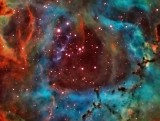 The Center of Rosette Nebula in mapped Colors