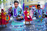 Bolivian Men in morenada costume, SF Carnaval2016