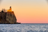 Split Rock lighthouse, sunset colors