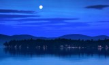                                            Full moon at  sunrise Wolfeboro Bay 