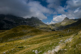 Upper Poscenska Valley with Sedlo Pass 1907m behind, Durmitor NP