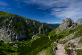 Hiking route from Siodlo Pass 1630m to Wyznia Kondracka Pass 1765m, West Tatra