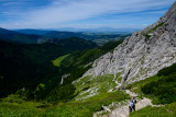 Aneta and Alex on the way down, Mala Laka Velley behind in the bottom, West Tatra