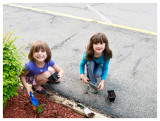 Planting with her Daisy troop