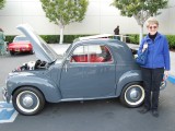 Mom with 1953 Fiat 500