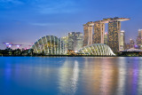Singapore Skyline From Dusk to Dark