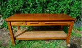 mahogany lab table with drawers