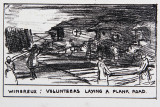 Wimereux: Volunteers laying a plank road