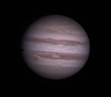 Jupiter, Io & Shadow: 5 frames, 10 min. spacing, 3/7/14
