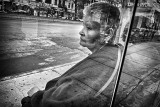 Woman In Bus Stop