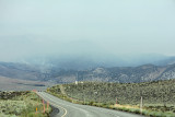 Smoke over the US Highway 395 near Lee Vining