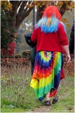 Tie dye and matching hairdo