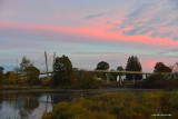 Sunset at the delta ponds bike bridge.
