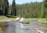 Lisa and Larry Negotiating a Shallow Spot on Idahos Buffalo River
