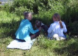 Britta and Lisa Doing Shuttle Sit