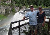 Evan Massaro and Britta Shafer at Upper Mesa Falls in Idaho