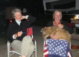 Britta, Lisa, and Chuckie Sitting at the Evenings Fire