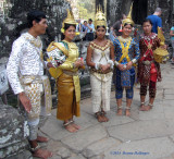 Reenacters dressed in taditional Costumes in Bayon