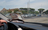 Driving into Rome from Fiumicino