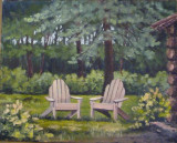 White Pine Forest, Illinois state park - plein air oil 