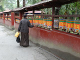 Prayer wheels at a Buddhist temple in Sikkim