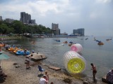 The beach in Vladivostok; the inflatable tube is new to me...