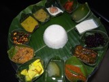 Thali; wonderful Indian lunch, small tastes of several dishes.