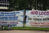 Protest signs, Plaza de Mayo