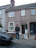 Hayden outside his parents Swansea home