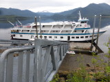 Boat docked on Hobart Bay on Activity Day
