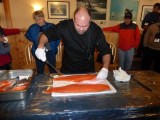 Our cook beginning the fileting