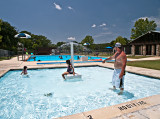 Kids wading pool with shower bath