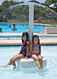 Sisters enjoying the wading pool